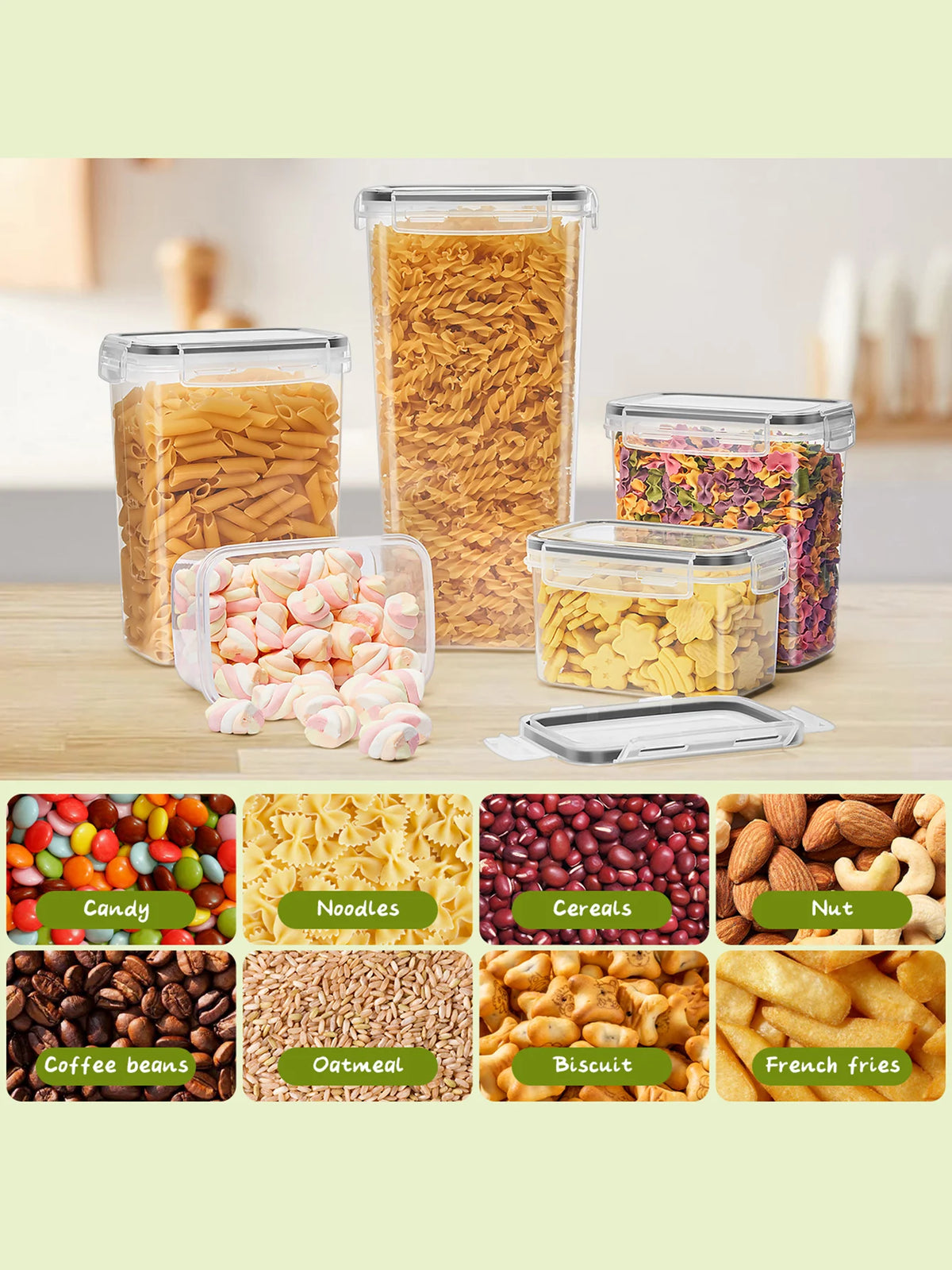 48-Piece Sealed Pasta & Food Storage Box Set with Lids & Labels — product photo 4