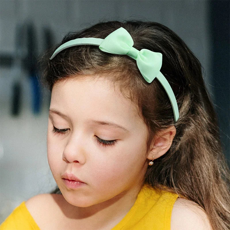 1PCS Cute Solid Color Ribbon Hair bands for Baby Girls Bows summer Headband for girls Kids Fashion Hair Aceessories  FDr10 — view 3 of product
