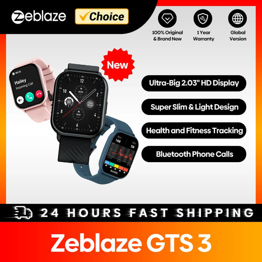 Zeblaze GTS 3 Smart Watch — 2.03in Voice Calling HD 100+ Sports Modes Smartwatch — view 1 of smart watches