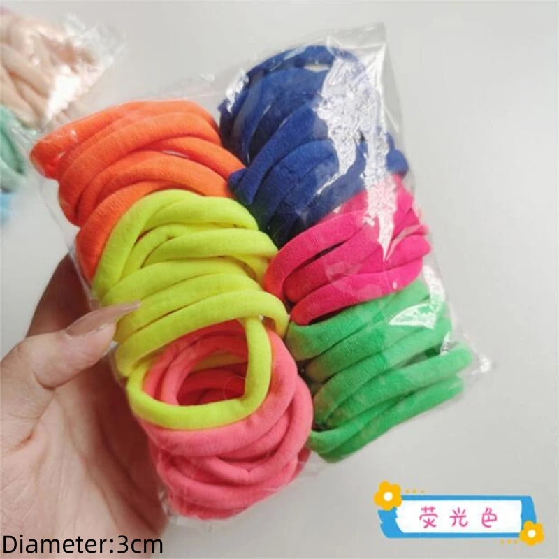 Black Elastic Hair Tie Set - 50pc No-Damage Hair Bands for Women