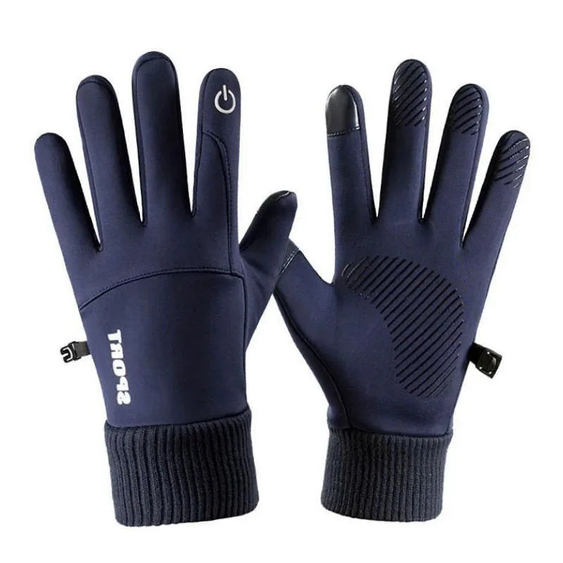 Full-Finger Waterproof Cycling Gloves — Touchscreen Fleece Winter Running Motorcycle Ski Gloves — view 8 of gloves