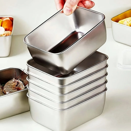 6-Piece Stainless Steel Food Storage Containers Set with Locking Lids Airtight Meal Prep Bento Containers — view 1 of food storage