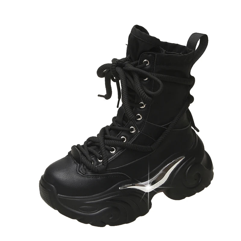 Chunky Platform Ankle Boots — Breathable High-Top Sneaker Booties 7.5 cm — view 9 of boots