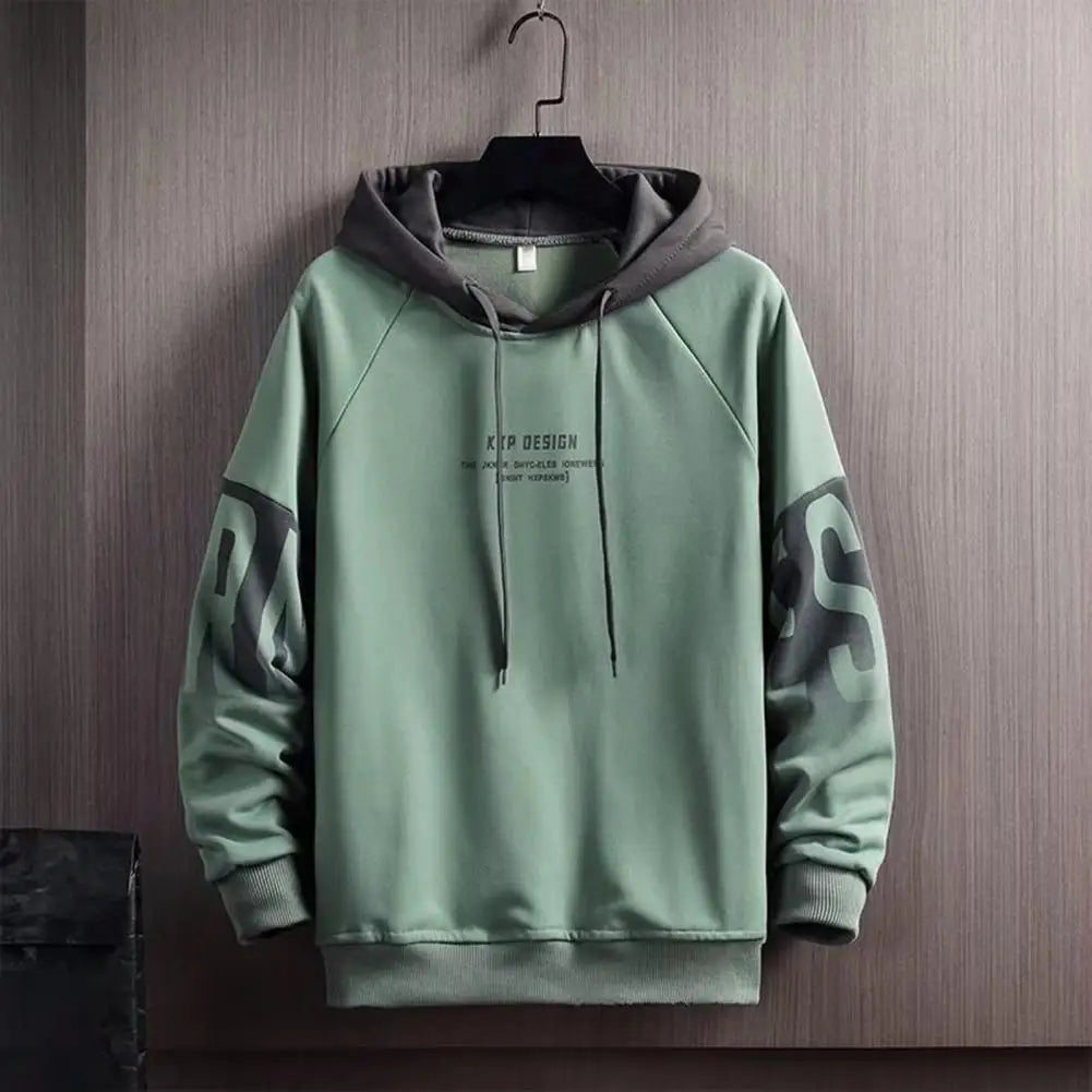 Pullover Sweatshirt Breathable Winter Hooded Plush Lining Men Sweatshirt Thick Skin-Touch Pullover Hoodie Daily Clothing