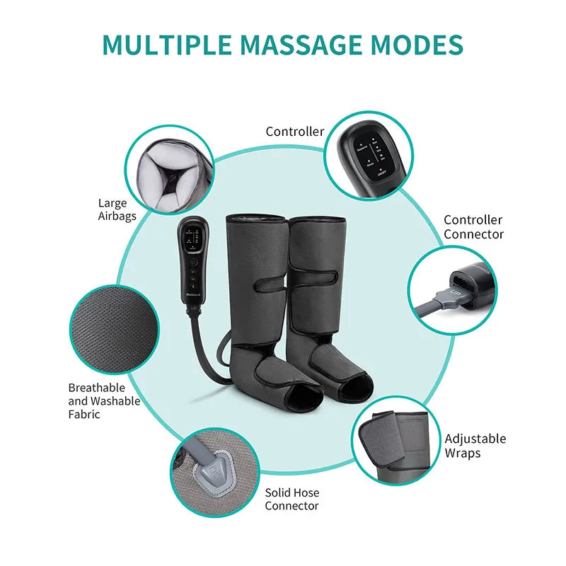Nekteck Leg Massager — Air Compression Calf Wraps for Circulation — view 3 of recovery & massage