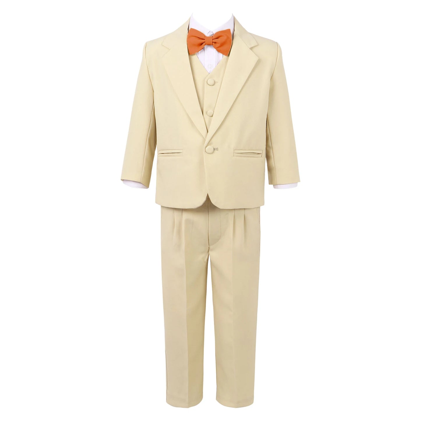 Baby Boys' 5-Piece Gentleman Suit – Formal Blazer, Shirt, Vest, Bow Tie & Pants