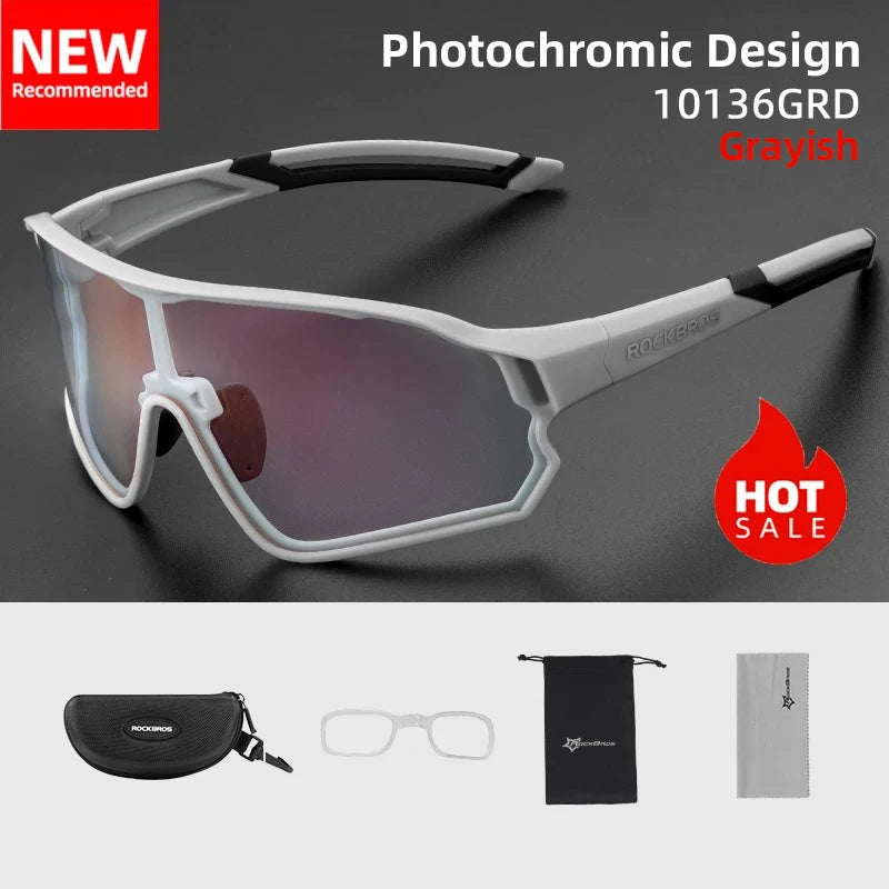 ROCKBROS MTB Road Cycling Sunglasses Photochromic UV400 — Ultra-Light Sport Safe Eyewear Equipment — view 10 of sunglasses
