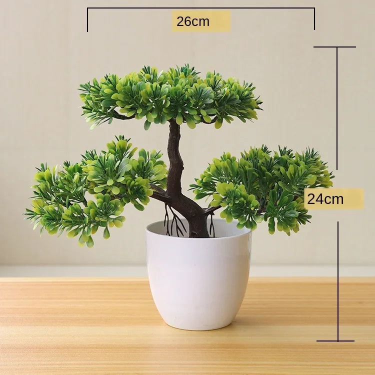 Home Decor Artificial Bonsai Plant — Faux Green Small Tree in Pot for Home, Office & Garden — view 16 of home decor