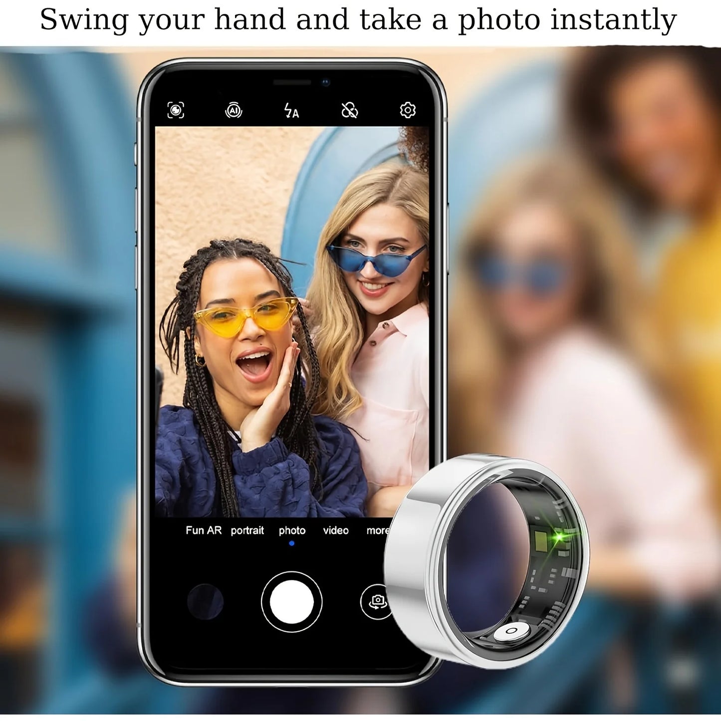 Smart ring, sleep tracking, motion monitoring, compatible with iPhone and Android, smart gift, suitable for women and men