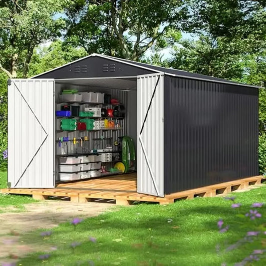 Heavy-Duty Metal Garden Shed – Reinforced Outdoor Storage (8x12 FT)