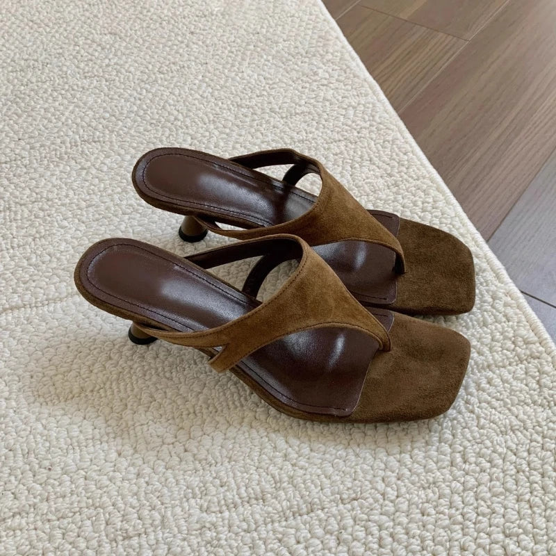 Heeled Flip-Flop Sandals — Outdoor Beach Slip-On Slides for Women — view 2 of sandals & slides