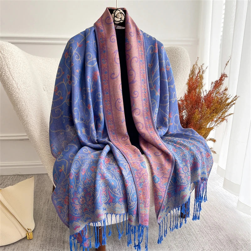 Pashmina Scarf in 58 Signature Shades — Cashmere-Feel Women's Tassel Shawl Wrap Color Stack — view 12 of scarves & wraps