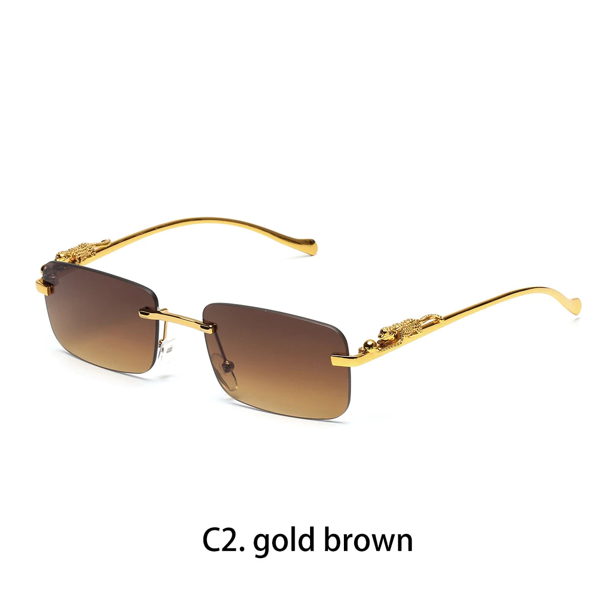 Rimless Sunglasses Ruiao UV400 — Sleek Metal Square Designer Shades Men Women Influencer — view 17 of sunglasses