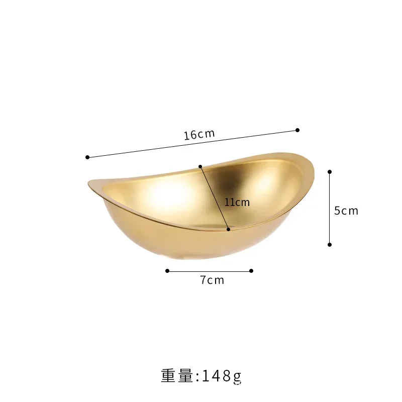 Golden Ingot Bowl — 304 Stainless Steel Korean Salad & Dessert Snack Bowl — view 11 of dining & tableware