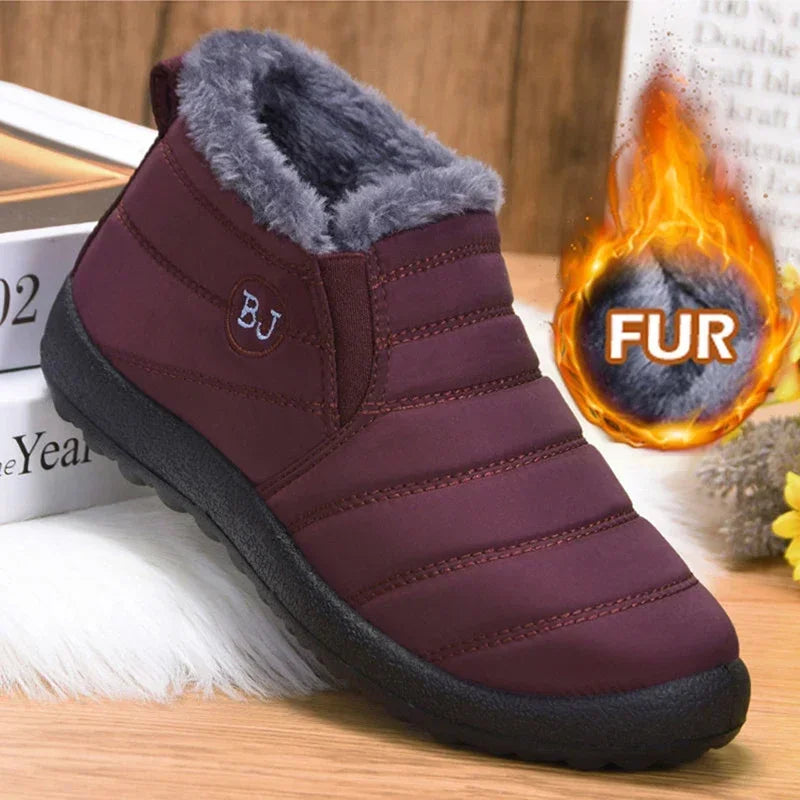 Waterproof Winter Boots for Women — Plush Snow Boots Couple's Cotton Ankle Boots — view 2 of boots