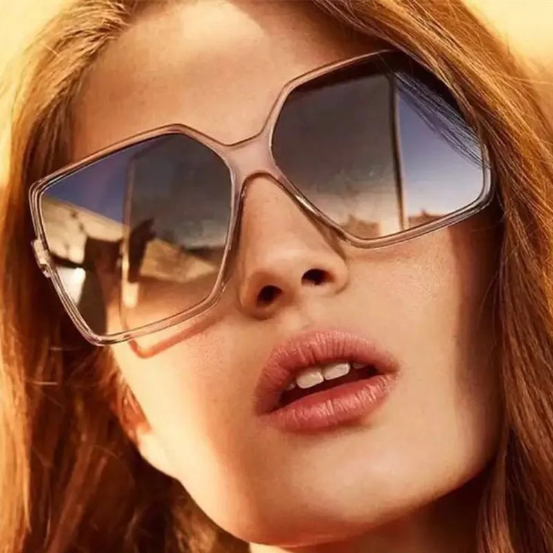 Square Big-Frame Sunglasses Vintage — New It-Girl Designer Retro Women Men Brand UV Shades — view 3 of sunglasses