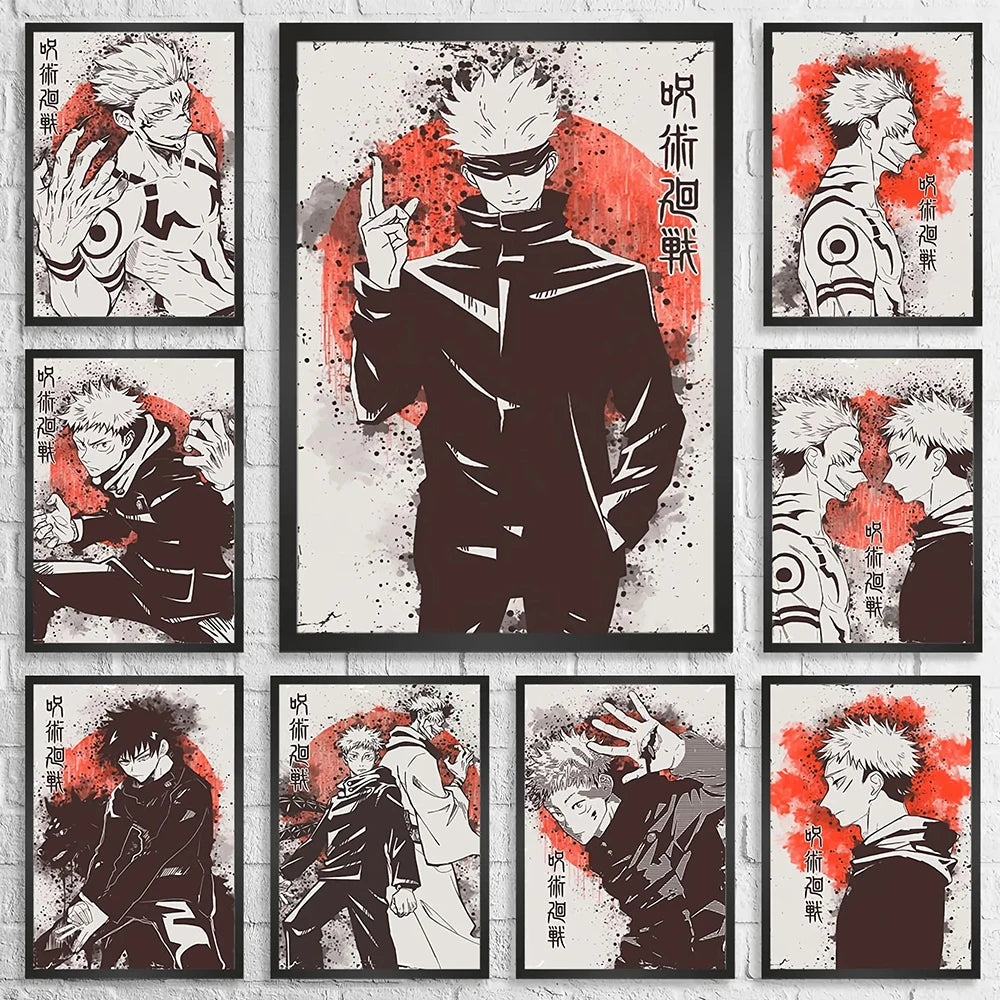 Jujutsu Kaisen Retro Canvas Poster — Japan Anime Wall Art for Game Room & Home — view 3 of wall art & prints