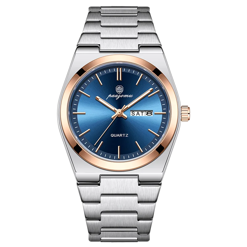 PAAZOMU Men's Chronograph Watch — Stainless Steel Waterproof Luminous Quartz Wristwatch — view 9 of watches