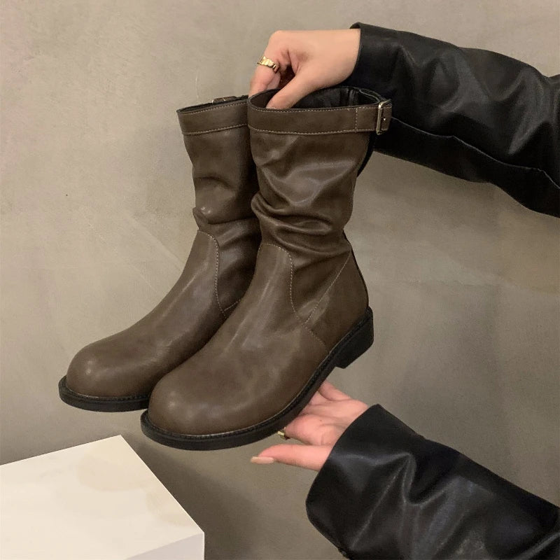 Women's Ankle Boots — Round-Toe Buckle Comfort Non-Slip Booties — view 7 of boots