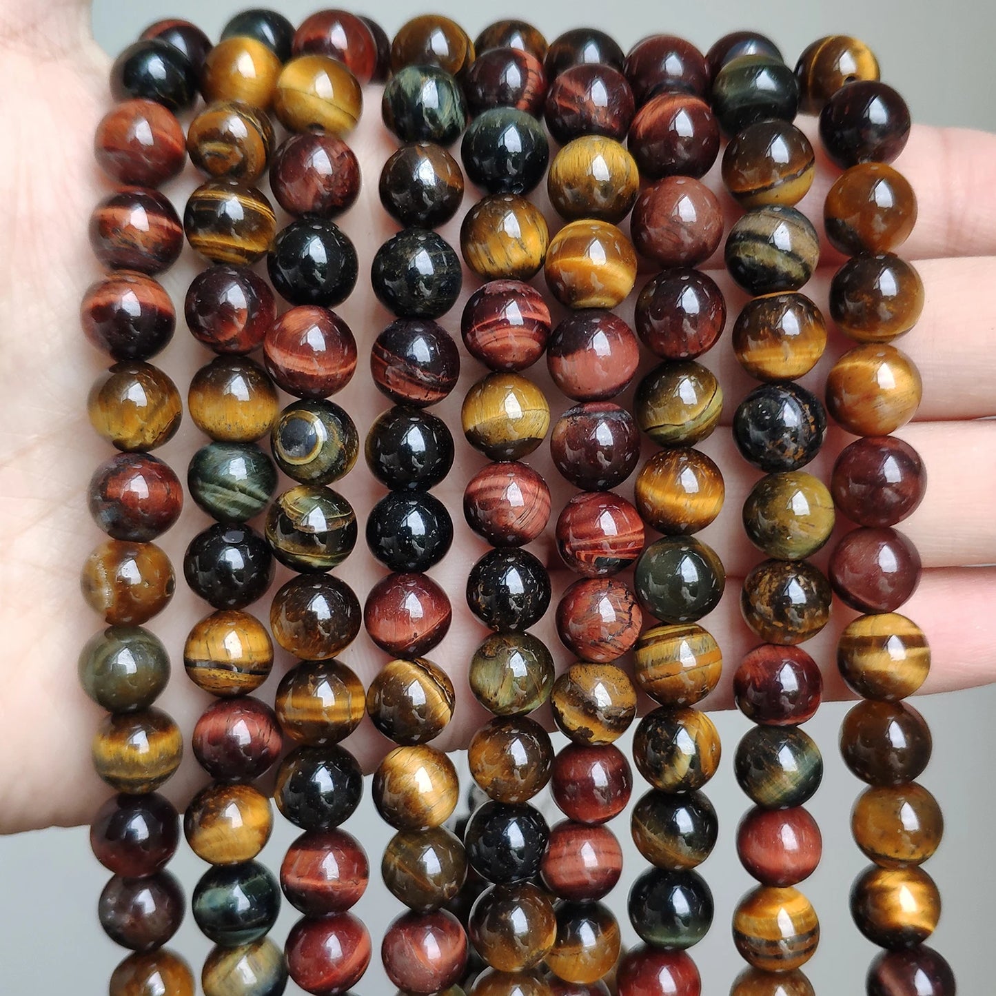 Pearl & Yooperlite Fire Sodalite Beads 15" — 8mm Glow Stone Strand for DIY Jewelry