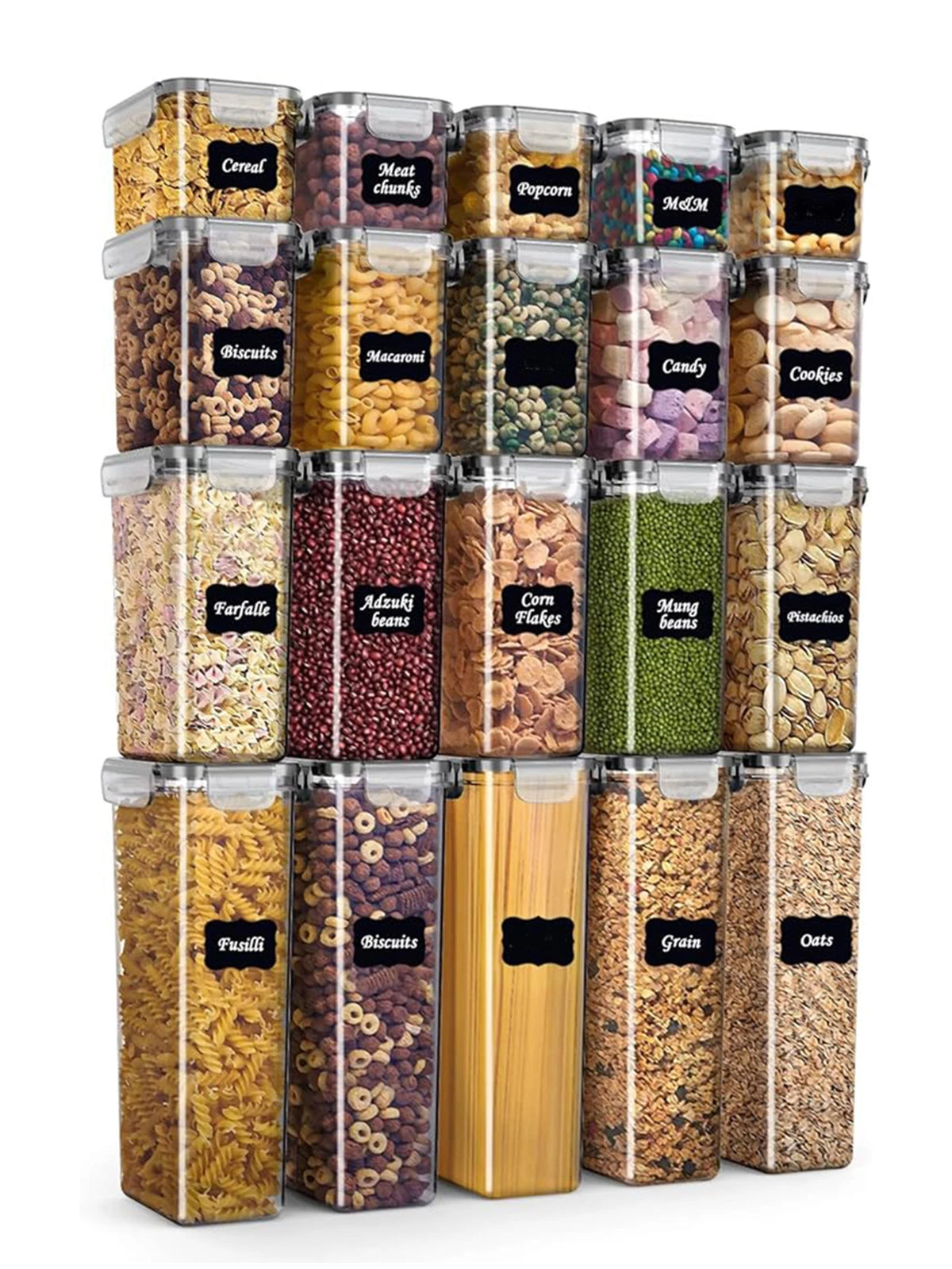 48-Piece Sealed Pasta & Food Storage Box Set with Lids & Labels — product photo 1