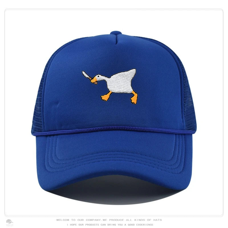 Embroidered Goose Baseball Cap — Quirky City-Style Streetwear Duckbill Casual Fashion Hat