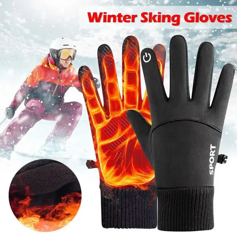 Full-Finger Waterproof Cycling Gloves — Touchscreen Fleece Winter Running Motorcycle Ski Gloves — view 3 of gloves