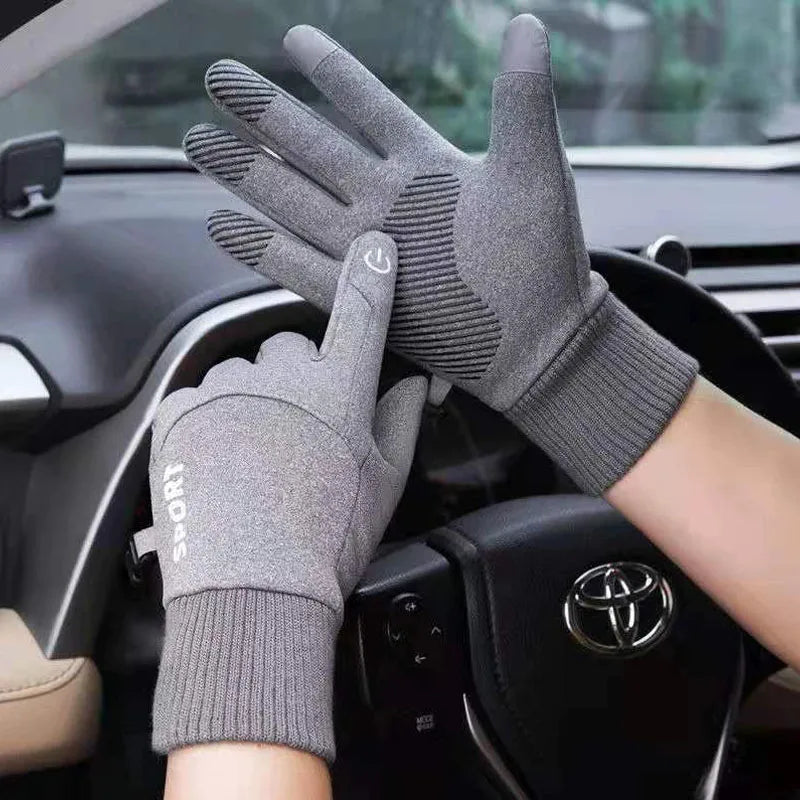 Full-Finger Waterproof Cycling Gloves — Touchscreen Fleece Winter Running Motorcycle Ski Gloves — view 9 of gloves
