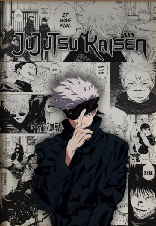 Jujutsu Kaisen Retro Canvas Poster — Japan Anime Wall Art for Game Room & Home