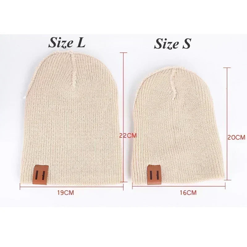 Knitted wool pullover hat for adults and children