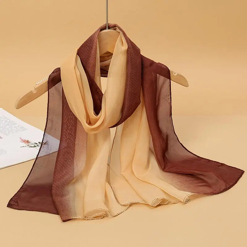 Printed Chiffon Scarf — Lightweight Sun-Protection Beach Shawl Wrap
