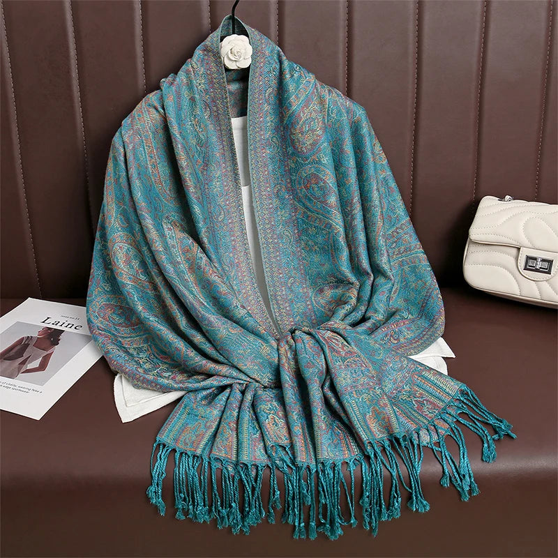 Pashmina Scarf in 58 Signature Shades — Cashmere-Feel Women's Tassel Shawl Wrap Color Stack