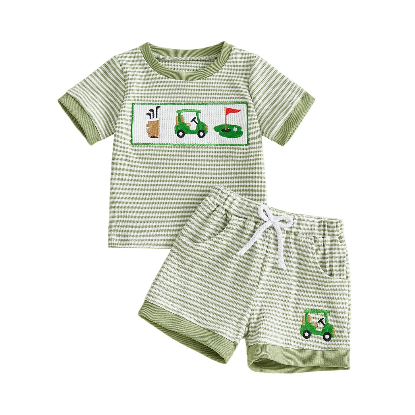 Infant Baby Sport Embroidered Spring Set - Polka Dot Top with Pants — view 7 of infant sets
