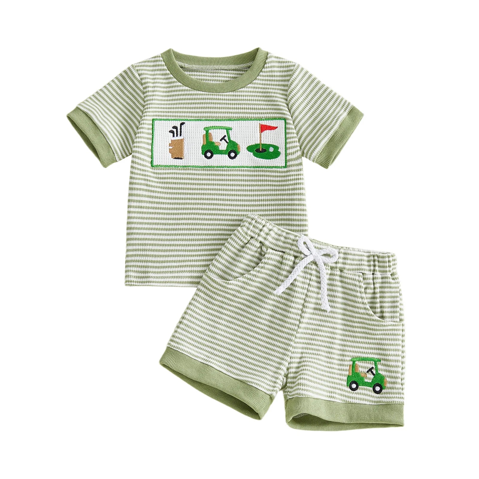 Infant Baby Sport Embroidered Spring Set - Polka Dot Top with Pants — view 7 of infant sets