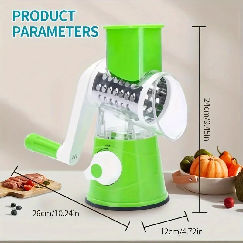 Bench-Top Drum Vegetable & Fruit Slicer Grater – Fast Rotary Shredder for Even Cutting — view 3 of home & kitchen