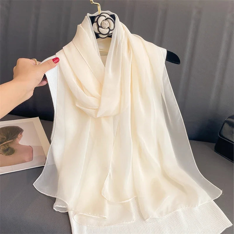 Printed Chiffon Scarf — Lightweight Sun-Protection Beach Shawl Wrap — view 6 of scarves