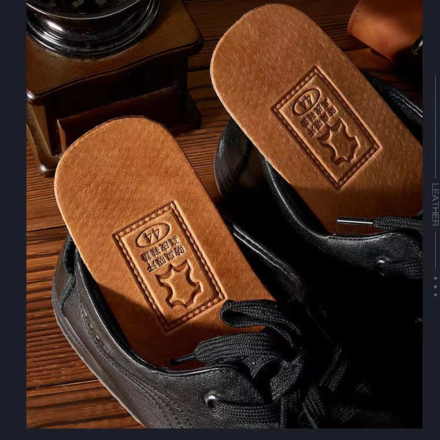 Genuine Leather Insoles — Cowhide Deodorant Sweat-Absorbing Inserts — view 2 of shoe accessories