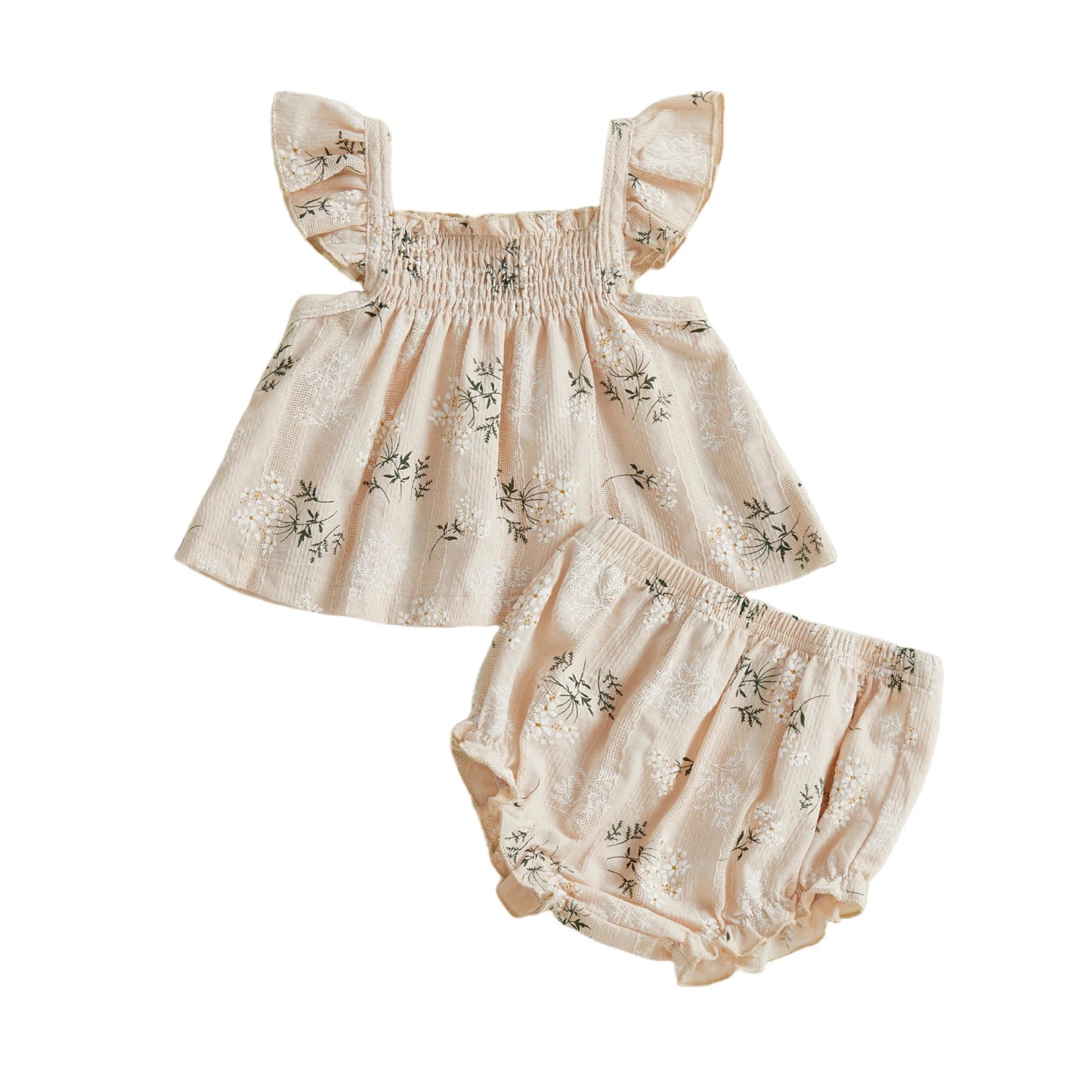 Toddler Girl Floral Flutter Sleeve Top & Shorts Set - Cottagecore Summer Outfit — view 10 of toddler sets