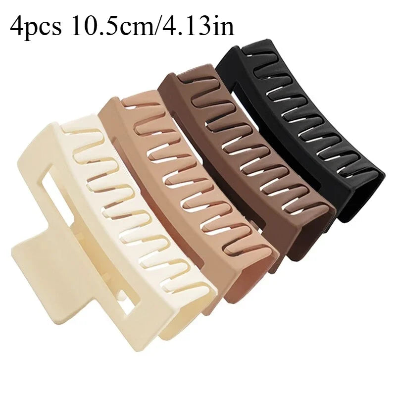 4Pcs/Set Women Girls Claw Clips Coffee Black Hair Claw Nonslip Crab Hairpins Barrette Fashion Hair Accessories Gifts — view 11 of product