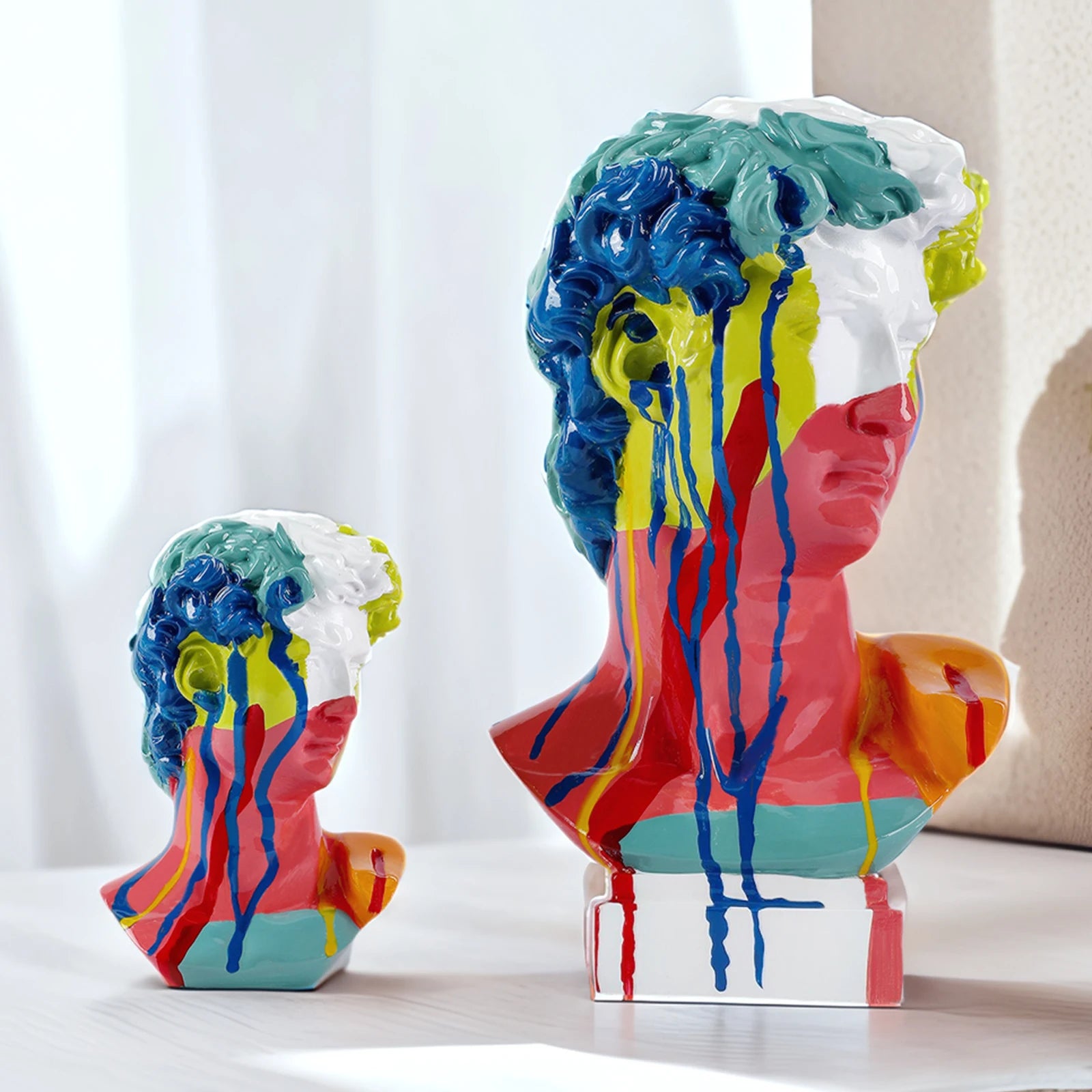Home Decor David Head Resin Bust Statue — Modern Abstract Art Sculpture for Shelves & Mantels — view 5 of home decor