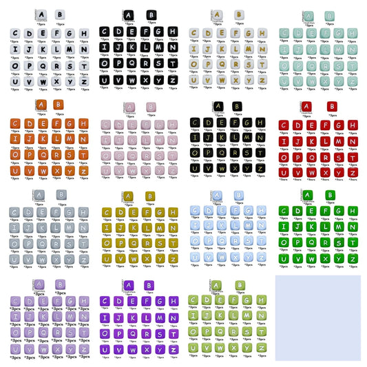 Pearl & Silicone Letter Beads 78pc 12mm — DIY Necklace Bracelet & Pen Charms — view 1 of beads