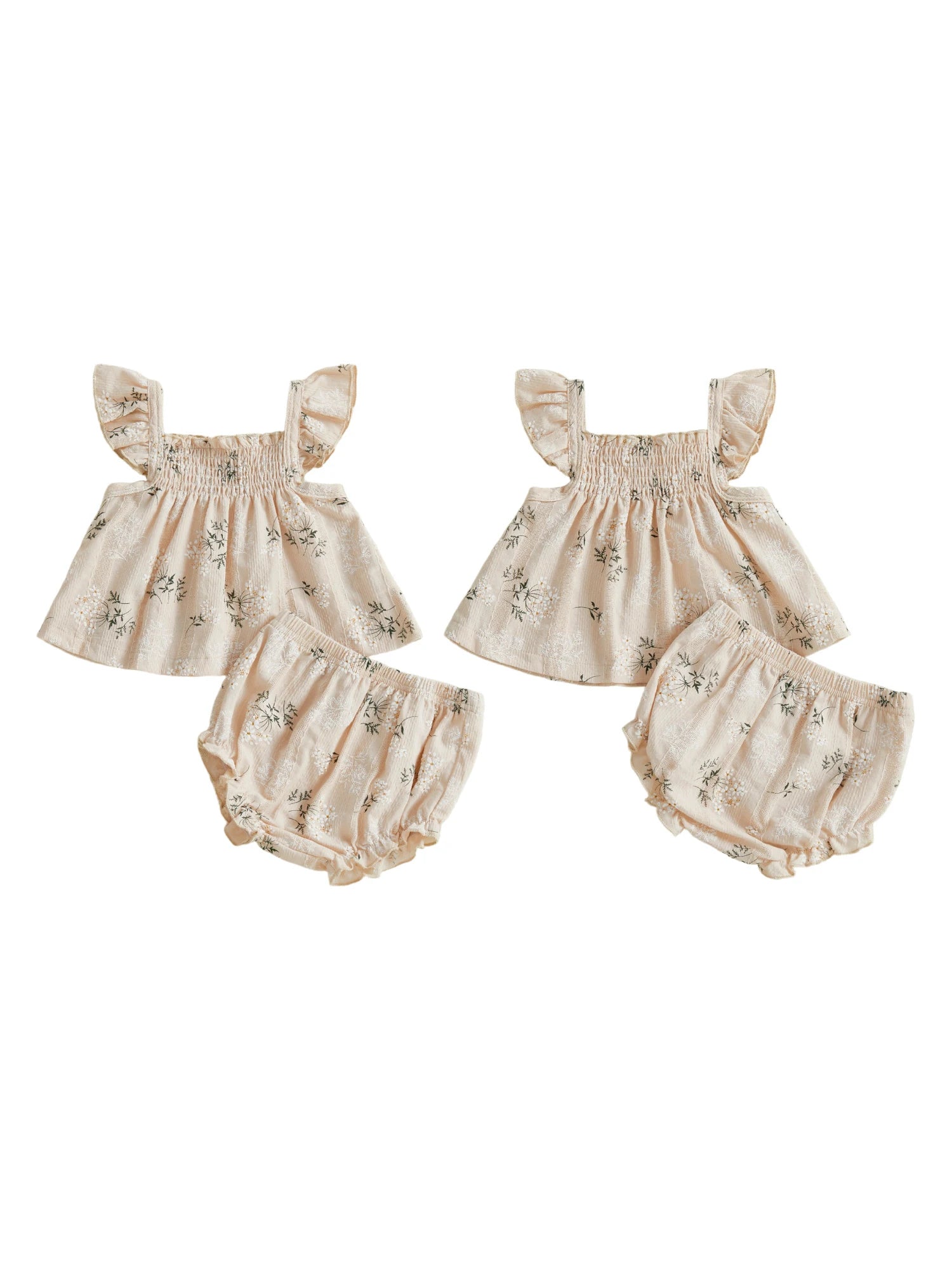 Toddler Girl Floral Flutter Sleeve Top & Shorts Set - Cottagecore Summer Outfit — view 1 of toddler sets