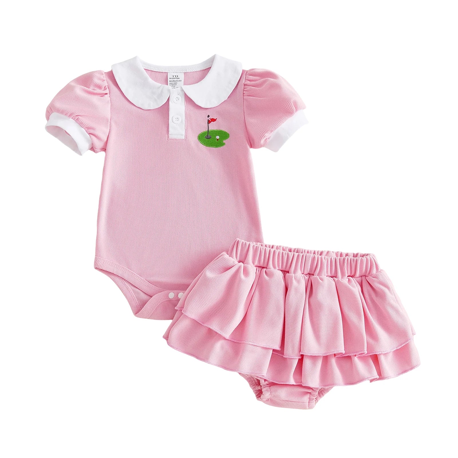 Toddler Girls Floral Ruffle Top & Shorts Set with Bow Headband (3-Piece) — view 5 of toddler sets