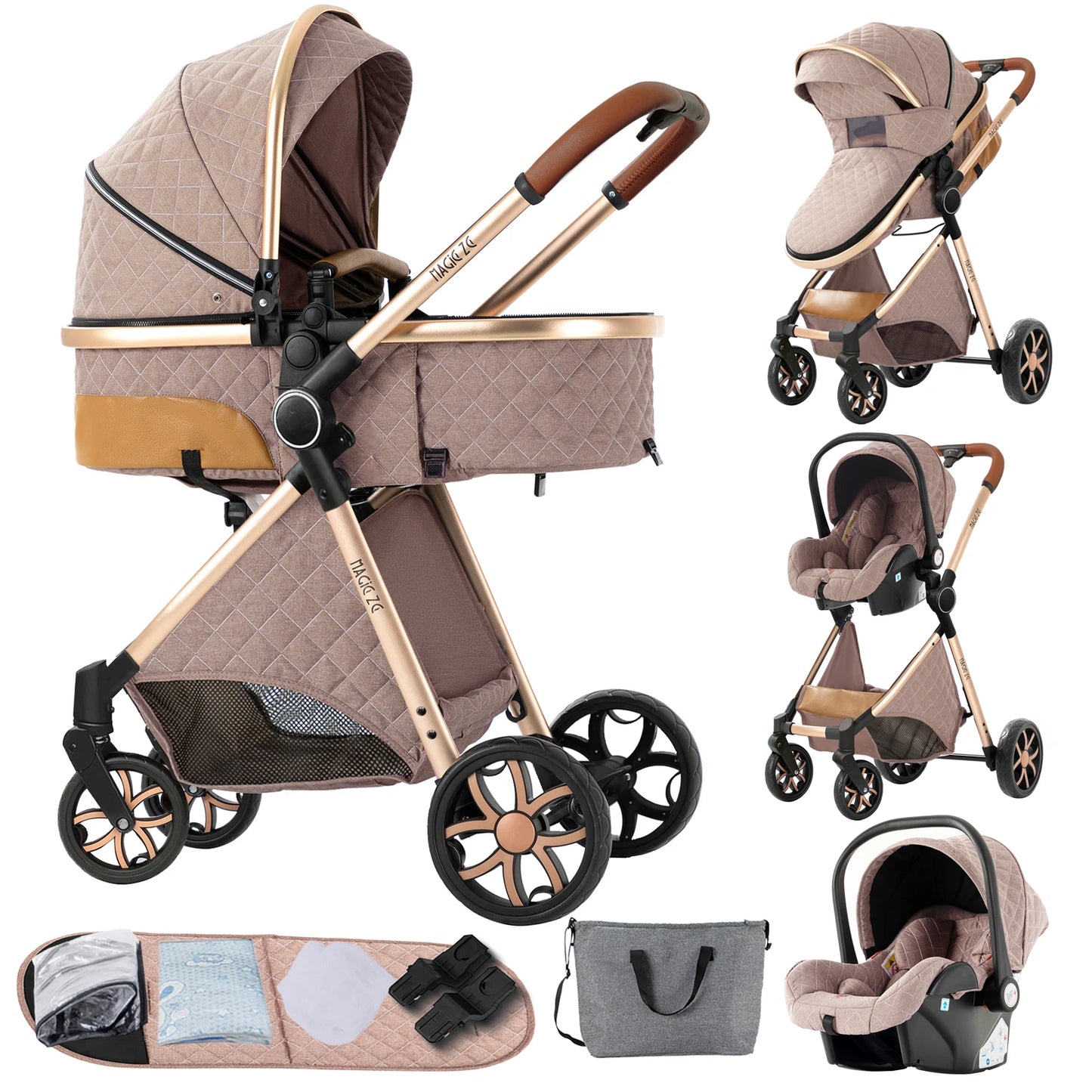 3-in-1 Baby Stroller Travel System - Bassinet, Car Seat &amp; Lightweight Stroller — view 11 of baby strollers