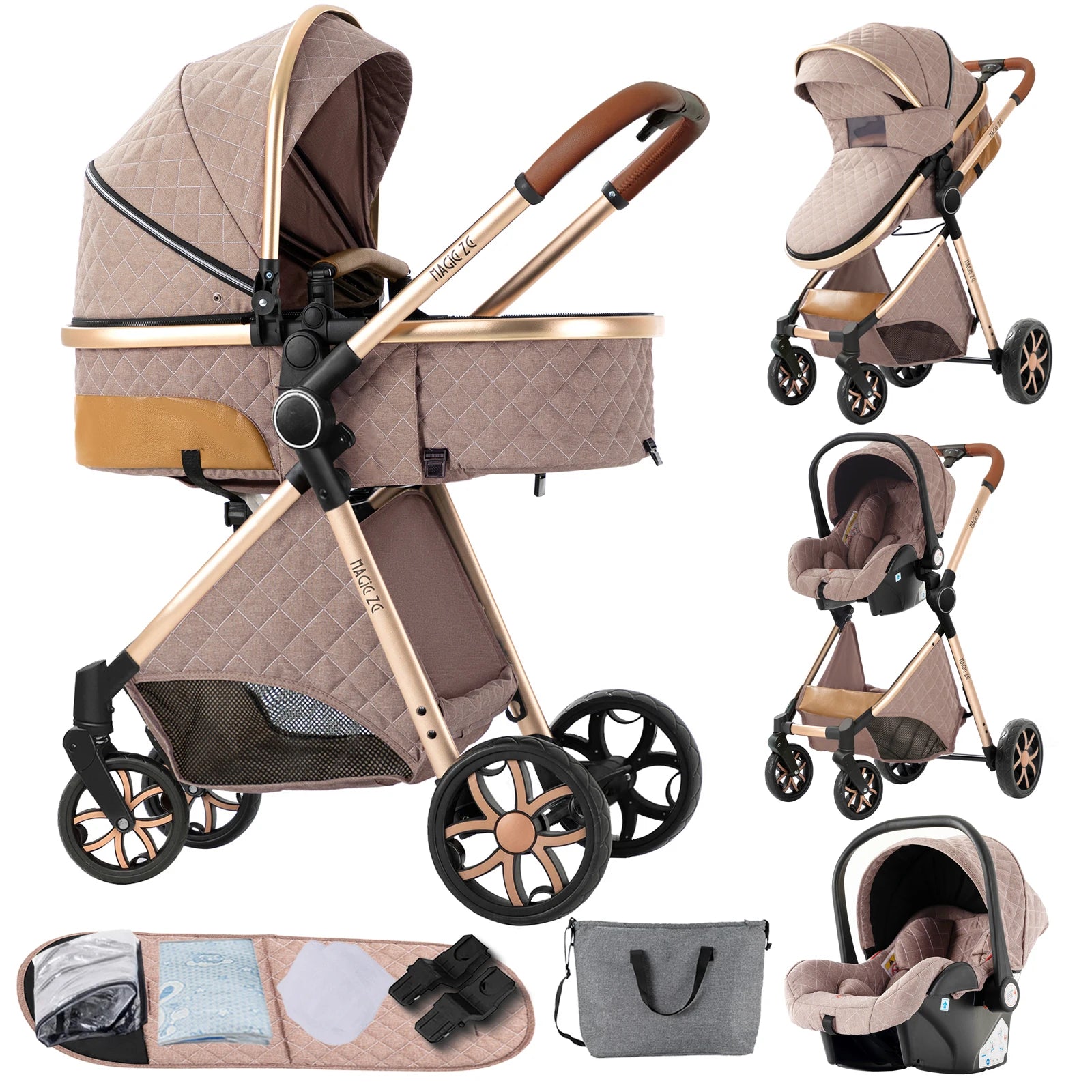 3-in-1 Baby Stroller Travel System - Bassinet, Car Seat &amp; Lightweight Stroller — view 11 of baby strollers