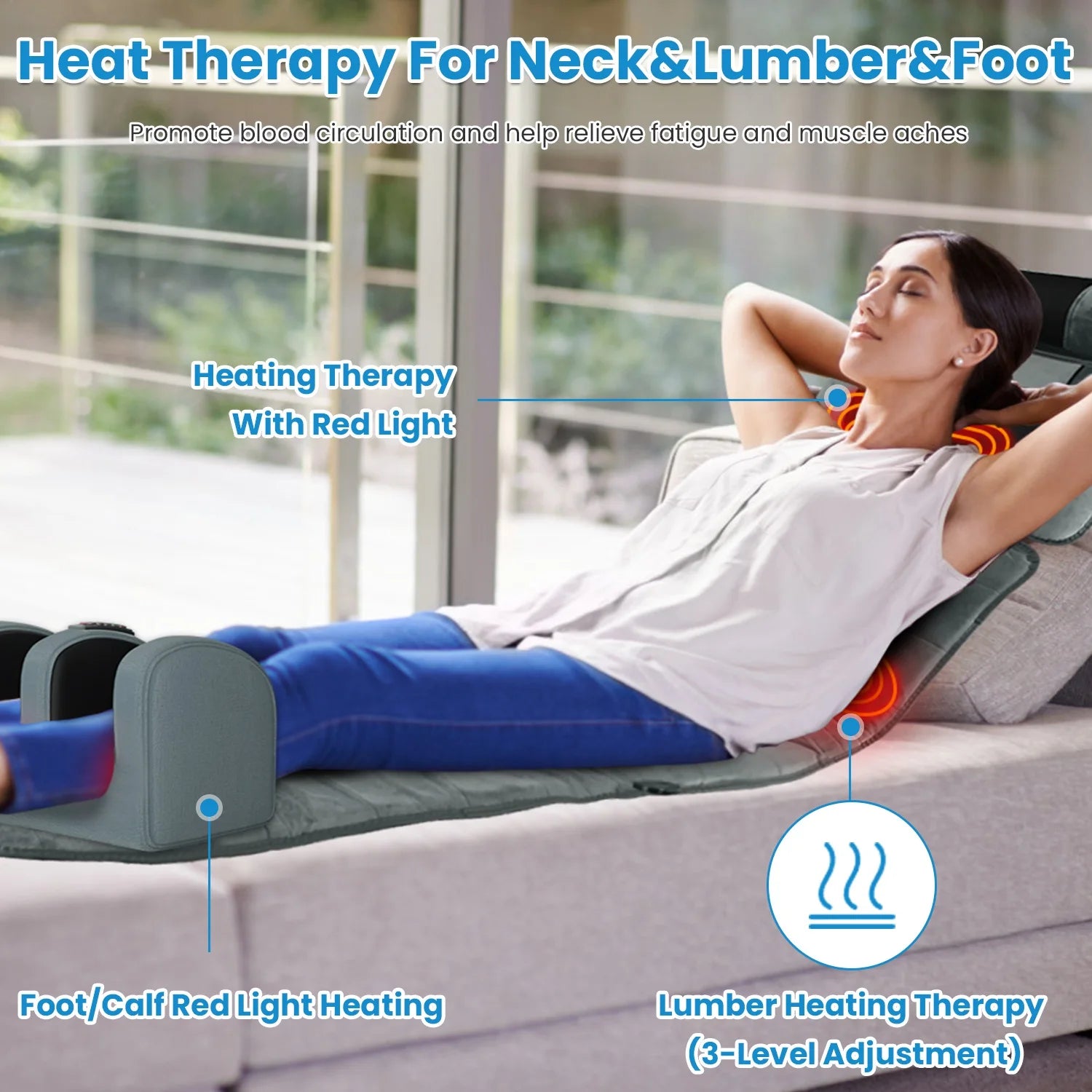 Full-Back Electric Massage Mat — Vibrating Heated Infrared Cushion — view 3 of recovery & massage