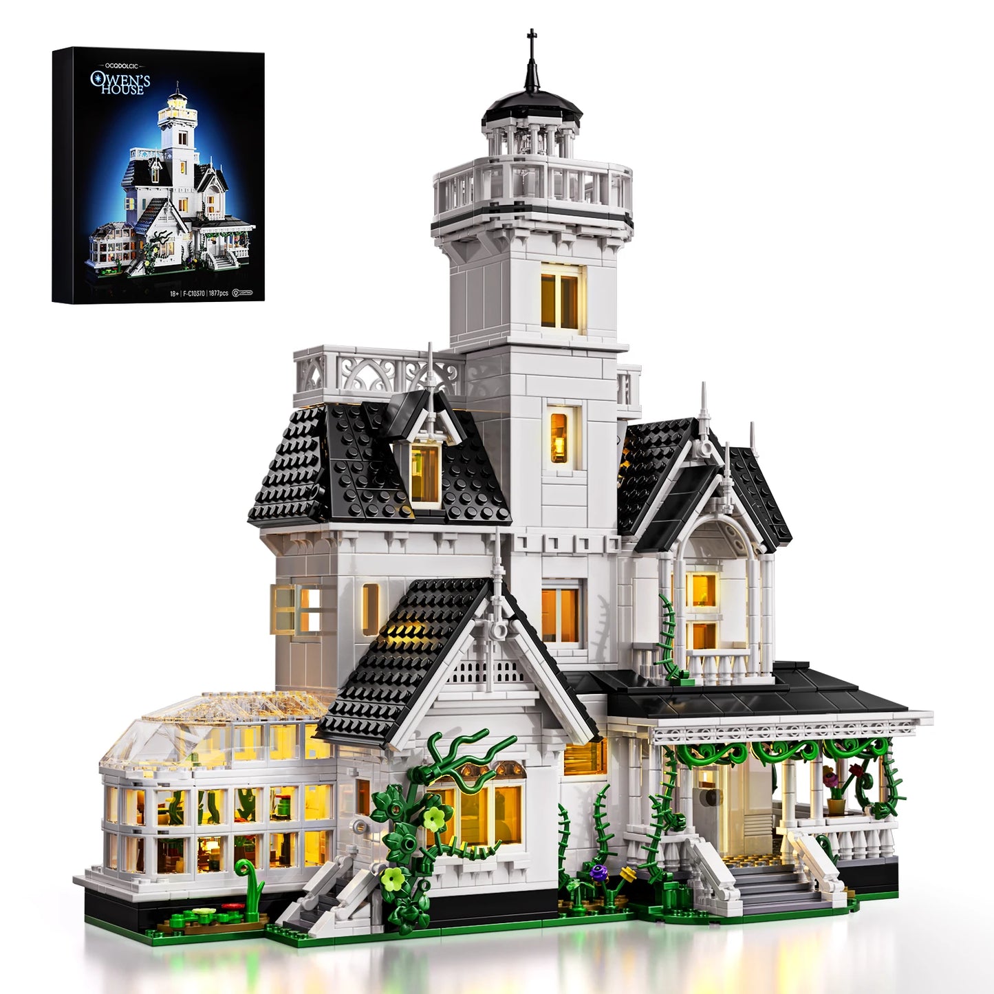 1877 Pcs Magic House Blocks Set Owens House Building Set Creator Architecture Model Home Office Decor Gift for Adults