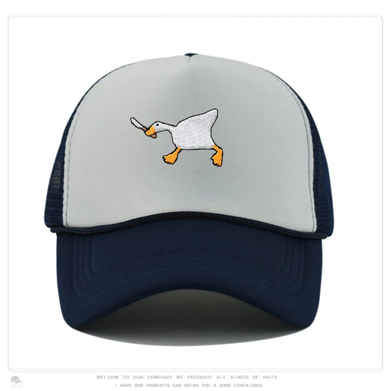Embroidered Goose Baseball Cap — Quirky City-Style Streetwear Duckbill Casual Fashion Hat — view 15 of hats & caps