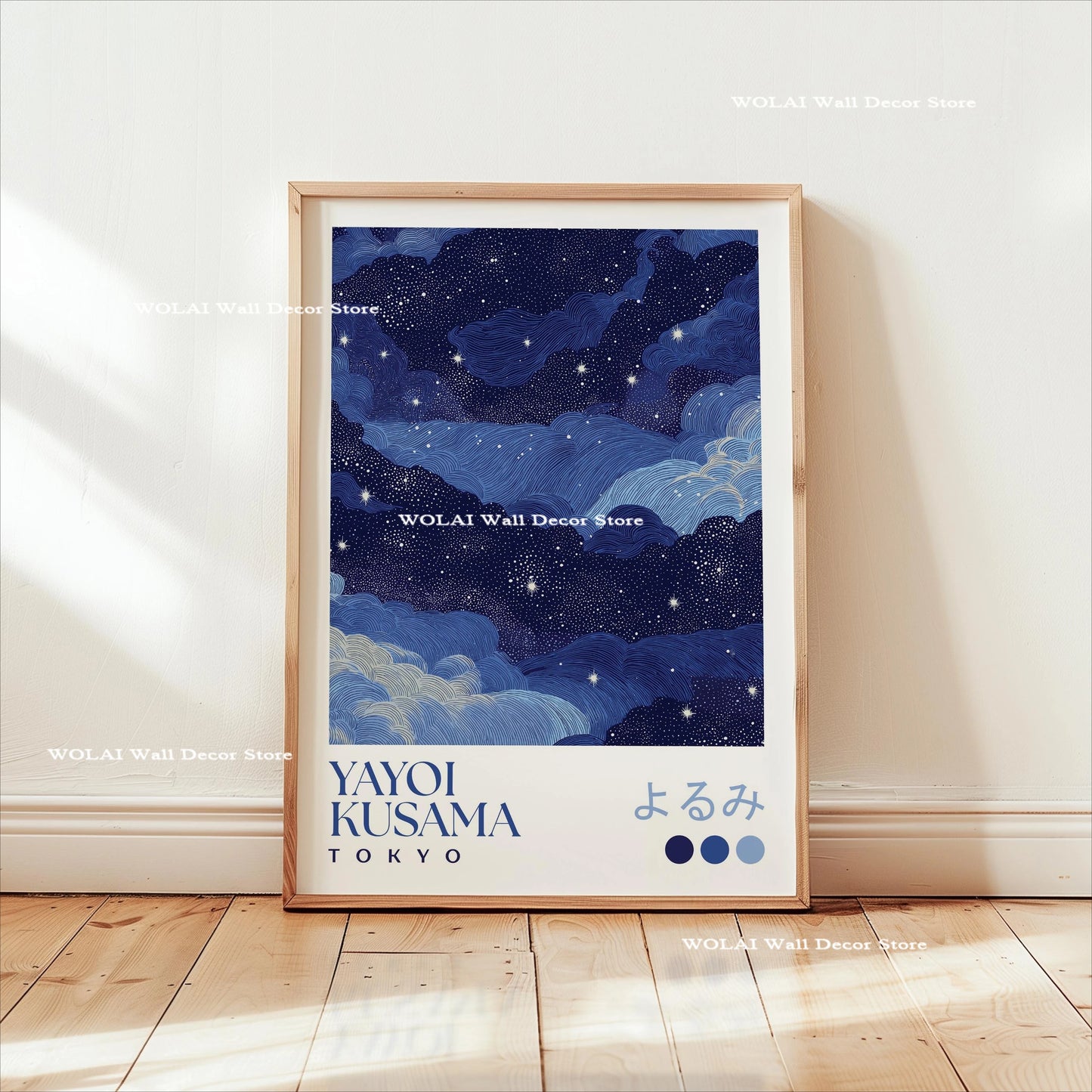 Yayoi Kusama Koi &amp; Jellyfish Canvas Poster &mdash; Japanese Hokusai Giant Wave Wall Art