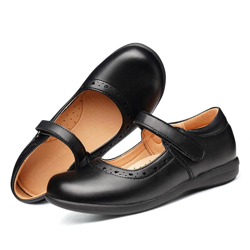 Girls’ Black Flat Mary Jane School Shoes – Comfortable Soft-Bottom Princess Shoes for Daily Wear